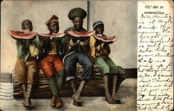 Black Children Eating Watermelon Black Americana Postcard Postcard Postcard