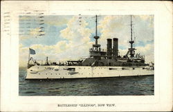 Battleship "Illinois", Bow View Postcard