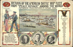 Return of the American Battle Ship Fleet Postcard