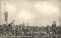 Battery E., 2nd Battalion. 3rd Field Artillery Firing Postcard