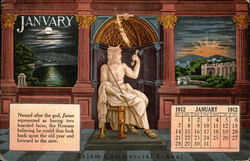 January Calendar, Salem Commercial School Calendars Postcard Postcard Postcard