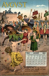 Avgvst (August) Calendars Postcard Postcard Postcard