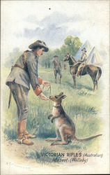 Victorian Rifles Regimental Mascot - Wallaby Tuck's Oilette Series Postcard Postcard Postcard