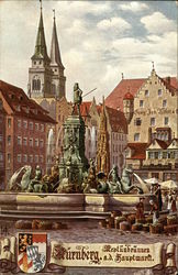 Nurnberg - Hauptmarkt mit Neptunbrunnen Postcard