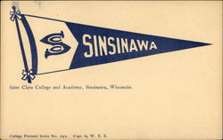 Saint Clara College and Academy Pennant Postcard