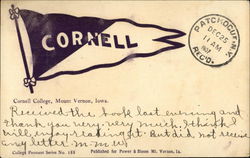 Cornell Banner Mount Vernon, IA School Pennants Postcard Postcard Postcard