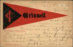 Grinnell College Pennant Iowa School Pennants Postcard Postcard Postcard