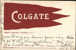 Colgate University Hamilton, NY School Pennants Postcard Postcard Postcard