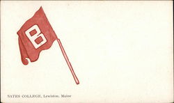 Bates College Flag Lewiston, ME School Pennants Postcard Postcard Postcard