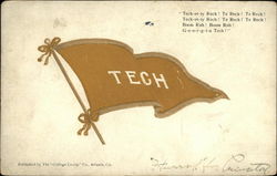 Georgia Tech Fight Song and Pennant Atlanta, GA Universities Postcard Postcard Postcard