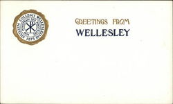 Greetings from Wellesley Massachusetts College Seals Postcard Postcard Postcard