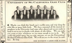 University of So. California Glee Club Universities Postcard Postcard Postcard