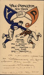 Rare 1905 Yale vs. Princeton Football Score Card Universities Postcard Postcard Postcard