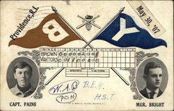 Rare Brown Vs. Yale Baseball Scorecard May 30, 1907 Postcard