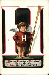 Harvard University Angel Holding Oar Universities Postcard Postcard Postcard