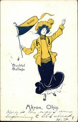 Buchtel College Girl College Girls Postcard Postcard Postcard