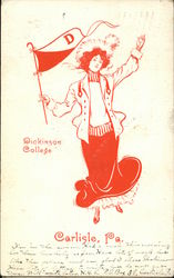 Dickinson College Girl Postcard