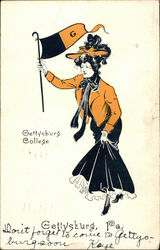 Gettysburg College Girls Postcard