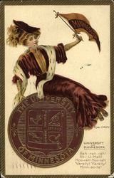 The University of Minnesota College Girl Postcard