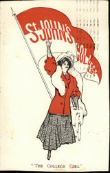 St. John's College Girl Postcard