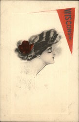 Wisconsin University Girls Postcard