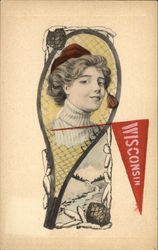 Wisconsin Pennant College Girls Postcard Postcard Postcard