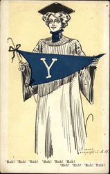 Yale University College Girl Postcard