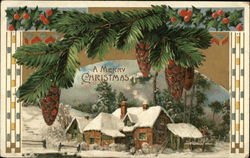 Hold To LIght Christmas Scene Postcard Postcard Postcard