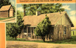 Teamster's Cabin And Fire House Postcard