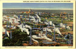 Airplane View Of North Capitol Oil Field In Oklahoma City Postcard Postcard