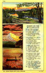 Sunset On The Willamette Poems & Poets Postcard Postcard