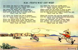 That's Way Out West Cowboy Western Postcard Postcard