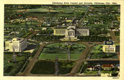 Oklahoma State Capitol And Grounds Postcard