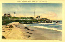 Nobska Light And Beach Woods Hole, MA Postcard Postcard