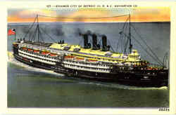 Steamer City Of Detroit Steamers Postcard Postcard