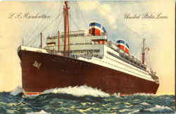 S. S. Manhattan United States Line Postcard