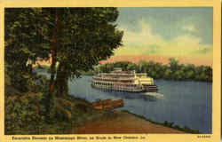 Excursion Steamer On Mississippi River Steamers Postcard Postcard