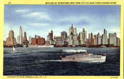 Skyline Of Downtown New York From The West Postcard Postcard