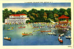 Canoeing , Delaware Park Postcard