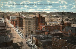 View of Business District and Mines in Distance Postcard