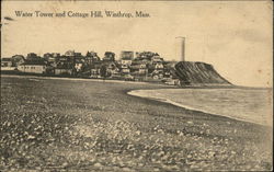 Water Tower and Cottage Hill Winthrop, MA Postcard Postcard Postcard