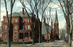 Bishop's Residence and Cathedral Manchester, NH Postcard Postcard Postcard