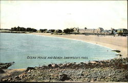 Water View of Ocean House and Beach Swampscott, MA Postcard Postcard Postcard