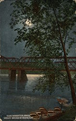 Hadley Bridge by Moonlight Northampton, MA Postcard Postcard Postcard