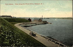 Fort Adams - View along the Shore Drive Newport, RI Postcard Postcard Postcard