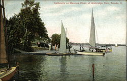 Sailboats on Maumee River at Walbridge Park Toledo, OH Postcard Postcard Postcard