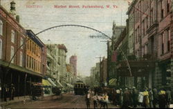 Market Street Parkersburg, WV Postcard Postcard Postcard