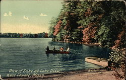 View of Lake at Lake View Lowell, MA Postcard Postcard Postcard