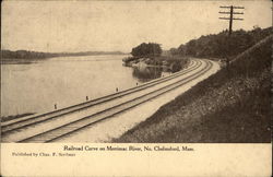 Railroad Curve on Merrimac River Postcard