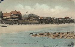 Beach and Cottages at Bluff Postcard